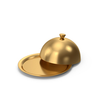 Gold Serving Tray Dome Opened PNG & PSD Images