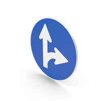 South Korean Straight And Right Turn Sign PNG & PSD Images