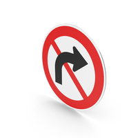 South Korean No Right Turn Sign PNG & PSD Images