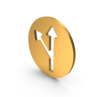 Round Split Direction Arrow Symbol PNG & PSD Images