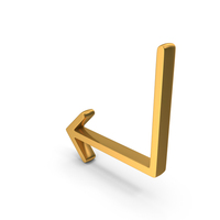 Down Sideward L Shape Directional Arrow Symbol PNG & PSD Images