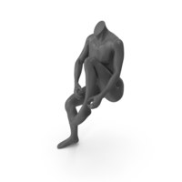 Female Sports Mannequin Sitting Black PNG & PSD Images