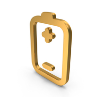 Battery Plus And Minus Charge Icon Gold PNG & PSD Images