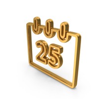 Gold Calendar Celebration Christmas 25 Icon PNG & PSD Images