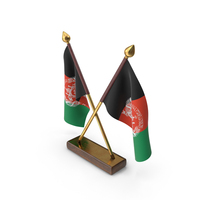Afghanistan Cloth Two Flags Stand PNG & PSD Images
