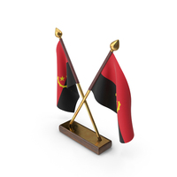 Angola Cloth Two Flags Stand PNG & PSD Images