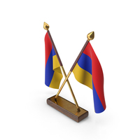 Armenia Cloth Two Flags Stand PNG & PSD Images