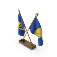 Barbados Cloth Two Flags Stand PNG & PSD Images