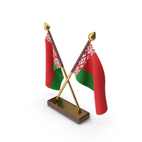Belarus Two Cloth Flags Stand PNG & PSD Images