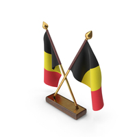 Belgium Cloth Two Flags Stand PNG & PSD Images