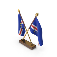 Cabo Verde Cloth Two Flags Stand PNG & PSD Images