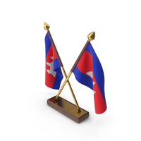Cambodia Cloth Two Flags Stand PNG & PSD Images