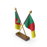 Cameroon Cloth Two Flags Stand PNG & PSD Images