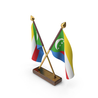 Comoros Cloth Two Flags Stand PNG & PSD Images