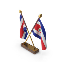 Costa Rica Cloth Two Flags Stand PNG & PSD Images