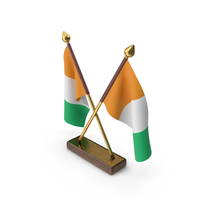 Cote dIvoire Cloth Two Flags Stand PNG & PSD Images