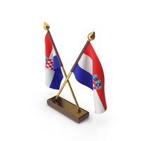 Croatia Cloth Two Flags Stand PNG & PSD Images
