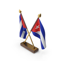 Cuba Cloth Two Flags Stand PNG & PSD Images