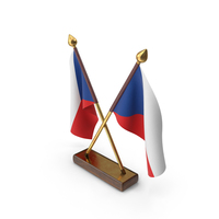 Czech Republic Cloth Two Flags Stand PNG & PSD Images