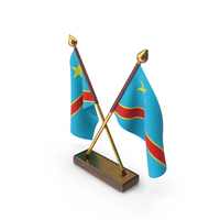 Democratic Republic Of The Congo Cloth Two Flags Stand PNG & PSD Images