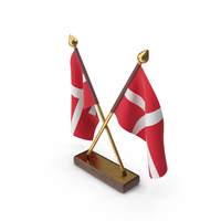 Denmark Cloth Two Flags Stand PNG & PSD Images