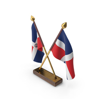 Dominican Republic Cloth Two Flags Stand PNG & PSD Images