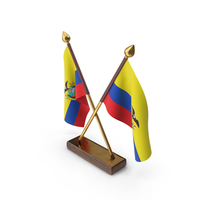 Ecuador Colombia Cloth Two Flags Stand PNG & PSD Images