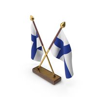 Finland Cloth Two Flags Stand PNG & PSD Images