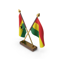 Ghana Cloth Two Flags Stand PNG & PSD Images