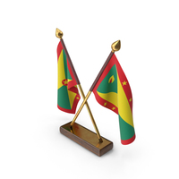 Grenada Cloth Two Flags Stand PNG & PSD Images