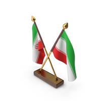 Iran Cloth Two Flags Stand PNG & PSD Images