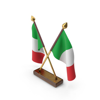 Italy Cloth Two Flags Stand PNG & PSD Images