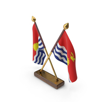 Kiribati Cloth Two Flags Stand PNG & PSD Images