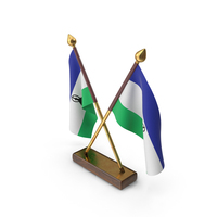 Lesotho Cloth Two Flags Stand PNG & PSD Images