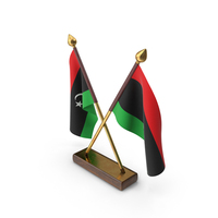 Libya Cloth Two Flags Stand PNG & PSD Images