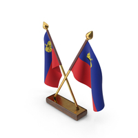 Liechtenstein Cloth Two Flags Stand PNG & PSD Images
