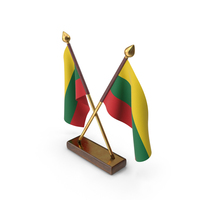 Lithuania Cloth Two Flags Stand PNG & PSD Images