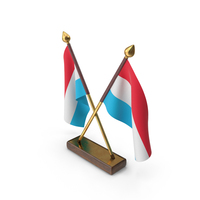 Luxembourg Cloth Two Flags Stand PNG & PSD Images