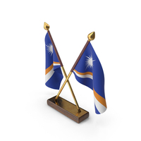 Marshall Islands Cloth Two Flags Stand PNG & PSD Images