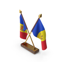 Moldova Cloth Two Flags Stand PNG & PSD Images