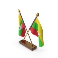 Myanmar Cloth Two Flags Stand PNG & PSD Images
