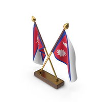 Nepal Cloth Two Flags Stand PNG & PSD Images