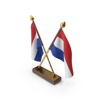 Netherland Cloth Two Flags Stand PNG & PSD Images