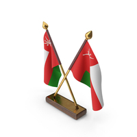 Oman Cloth Two Flags Stand PNG & PSD Images