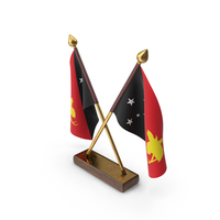 Papua New Guinea Cloth Two Flags Stand PNG & PSD Images