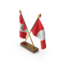 Peru Cloth Two Flags Stand PNG & PSD Images