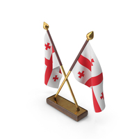 Republic Of Georgia Cloth Two Flags Stand PNG & PSD Images