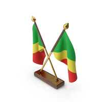 Republic Of The Congo Cloth Two Flags Stand PNG & PSD Images