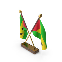 Sao Tome And Principe Cloth Two Flags Stand PNG & PSD Images