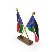 South Sudan Cloth Two Flags Stand PNG & PSD Images